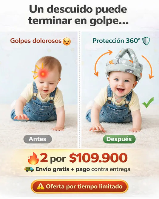 Casco de seguridad para bebés – Protección ajustable 360° (6 a 36 meses)